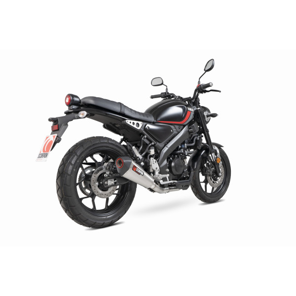 Scorpion Exhaust Yamaha XSR-125 2021 - 2023 Serket Taper Full System Brushed Stainless Steel Sleeve